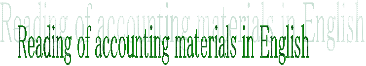 Reading of accounting materials in English